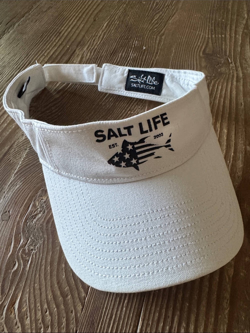 Salt Life White Visor with Black Logo